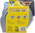 Glad GladWare Big Bowl Food Storage Containers with Lids, Large Round No BPA Plastic Containers for Soups, Salads, and Meal Prep, Lock Tight Seal, Microwave Dishwasher Safe, 48 Oz, 3 Count