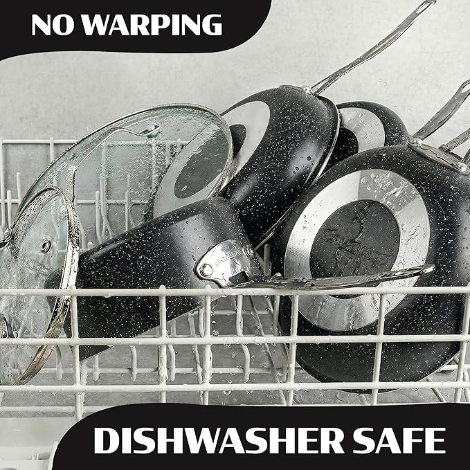 Granitestone Ceraluxe 20 Pc Ceramic Cookware Set Nonstick, Complete Pots and Pans Set Non Stick with 5 Pc Bakeware Set, Deep Frying Pan Set, & Steamer, Non Toxic PFOA Free, Oven & Dishwasher Safe