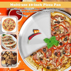 AWTBDP Pizza Pan 10 Inch Set of 2 for Oven, Non-Stick Stainless Steel Pizza Steel, Durable Non-Toxic Round Pizza Pans for Cookie Pizza Pie Cake, Dishwasher Safe & Easy Clean