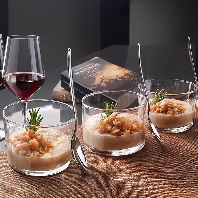 Bormioli Rocco Essential Decor Glassware – Set Of 12 Mini 7.5 Ounce Drinking Glasses For Water, Beverages ,Cocktails & Candle Holders – 7.5oz Clear Tempered Glass Tumblers