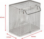 LENITH Kitchen Utensil Chopsticks Perforated Holder with Hooks - 304 Stainless Steel Storage for Organizer Dishwasher Safe (Small Rectangle)
