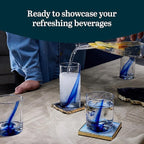 Libbey Blue Ribbon Tumbler and Rocks Drinking Glass Set of 8, Artisanal, Four-Dimpled Glass Cups Set, Clear Glassware Drinking Glasses for Daily Use