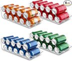 Utopia Kitchen Soda Can Organizer and Dispenser for Refrigerator/Pantry - Durable Can Storage Organizer Fridge & Kitchen Organization - (Clear, Set of 4)