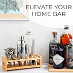Zulay Kitchen 24 Piece Bartender Kit-Stainless Steel Bar Accessories with Display-Modern Mixology Shaker Set for At-Home Cocktails-Use for Mixer, Martini, Margarita and Liquer-Bar Tools (Silver)