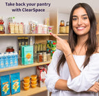 ClearSpace Plastic Pantry Organization and Storage Bins with Removable Dividers – Perfect Kitchen Organization or Kitchen Storage – Refrigerator Organizer Bins, Cabinet Organizers (2 Pack)