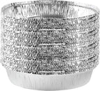 PLASTICPRO 9'' Inch Round Tin Foil Pans Disposable Aluminum, Freezer & Oven Safe - For Baking, Cooking, Storage, Roasting, & Reheating, Pack of 20