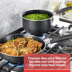 T-Fal Signature Nonstick Pots and Pans Set 12 Piece, Oven Broiler Safe 350F, Kitchen Cookware Set w/Fry Pans, Saucepans, Saute Pan, Dutch Oven, Griddle, Kitchen, Home, Dishwasher Safe, Black
