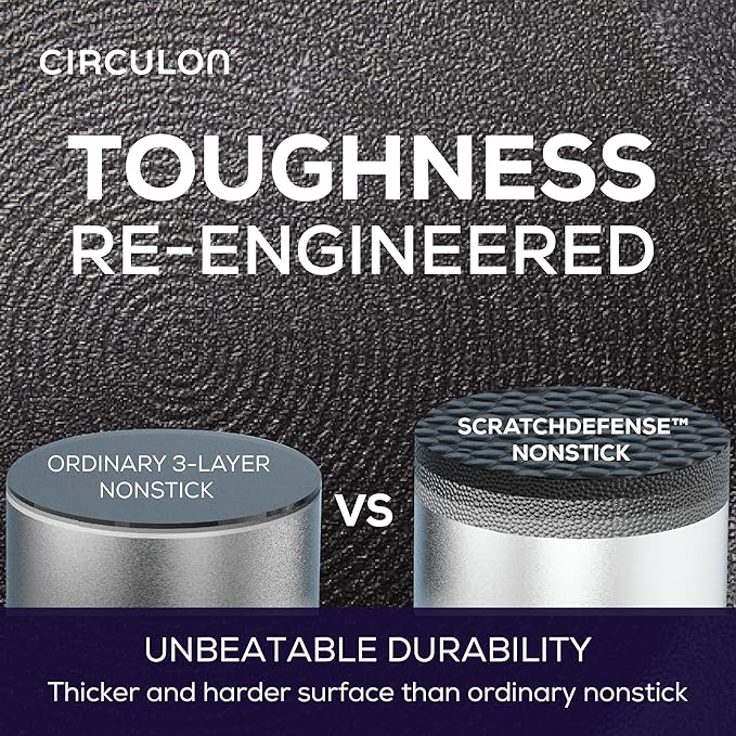 Circulon A1 Series w/ ScratchDefense Nonstick Induction Straining Sauce Pan with Lid, 3-Quart, Saucepan with Pour Spout, Graphite