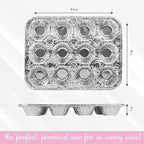 PLASTICPRO Aluminum Foil Mini Muffin Pans Reusable and Disposable, Holds 12 Mini Cupcakes/Muffin foil Pan Pack of 10