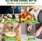 NutriChef 23-Piece Baking Utensil Collection with Measuring Tools, Silicone Mats, Spatulas, Whisk & Oven Mitts - Complete Kitchen Utensils Set and Baking Tool Set Suitable for Home Bakers