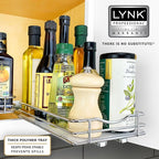 LYNK PROFESSIONAL® Pull Out Spice Organization for Cabinets - 6-3/8 inch Wide – Spice Rack for Inside Cabinets, Slide Out Spice Rack Organizer for cabinet – Pull Out Spice Rack, Sliding 1 Tier Chrome