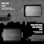 Northriver Casting 2-In-1 Pre Seasoned Cast Iron Dutch Oven With Skillet Lid,Casserole Dish,Rectangular Baking Pan,Griddle Pot Set, 6QT, 9"x13"
