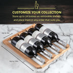 SCHMÉCKÉ 28 Bottle Compressor Wine Cooler Refrigerator w/Lock - Large Freestanding Wine Cellar For Red, White, Champagne or Sparkling Wine - 41f-64f Digital Temperature Control Fridge Stainless Steel
