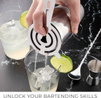 Zulay Kitchen 24 Piece Bartender Kit-Stainless Steel Bar Accessories with Display-Modern Mixology Shaker Set for At-Home Cocktails-Use for Mixer, Martini, Margarita and Liquer-Bar Tools (Silver)