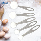 EHOMEA2Z 5-Piece Stainless Steel Measuring Spoon Set for Cooking and Baking, Heavy Duty, Fits in Spice Jars, Accurate for Dry and Liquid Ingredients