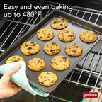 GoodCook PRO Large Baking Sheet Pan Nonstick Warp & Scratch-Resistant Dishwasher-Safe Carbon Steel Construction for Even Baking Oven Safe to 480°F, 11 x 17-Inch, Gray