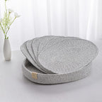 Placemats Set of 6 Oval – Woven Boho Farmhouse Table Mats for Dining Table for 6, Kitchen Decor, Washable and Handmade Rustic Table Accessories (Oval, Gray Mixed)