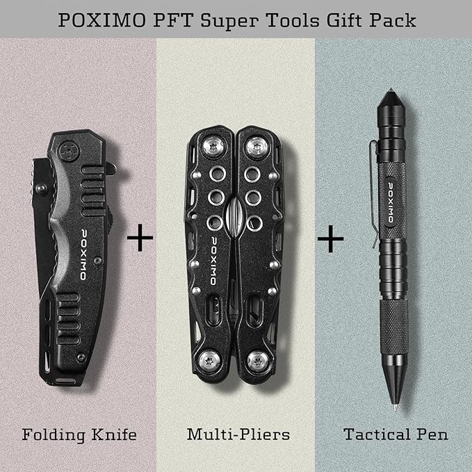 Multitool Gifts for Father, Dad Gift Set with 14 in 1 Multi-tool Pliers, Pocket Knife & Tactical Pen | Premium EDC Survival Kit for Camping, Car Emergency | Unique Practical Gift for Father Dad Him