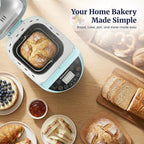 Elite Gourmet Programmable Bread Maker, 2 lb Loaf, 3 Sizes, 19 Presets incl. Gluten-Free, Dough & Jam, Delay Timer, Mint