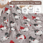 Electric Heated Blanket Queen Size - 84"x90", 10 Heating Levels, 1-12 H Auto Shut Off, Dual Controllers, Breathable Flannel Warm and Washable for Bed, Santa Claus for Christmas