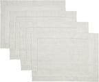 D'Moksha Homes Silver Grey Linen Cloth Placemats Set of 4-100% Pure Linen Hemstitch Placemats 14 x 19 Inch - Classic Hemstitch Table Place Mats for Winter - Handcrafted and Machine Washable