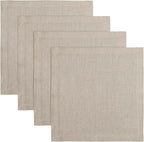Solino Home Natural Placemats Set of 4-100% Pure Linen Placemats 14 x 14 Inch for New Year - Fete, Handcrafted and Machine Washable