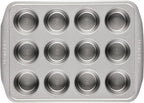 Circulon Nonstick Bakeware 12-Cup Muffin Tin, Gray, Steel