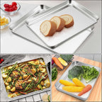 Homikit Baking Pan Sheet Set of 2, Stainless Steel Cookie Sheets Tray for Oven, 20 x 14 Large Metal Half Sheet Bakeware for Cooking Baking, Rustproof & Heavy Duty, Mirror Finish & Dishwasher Safe