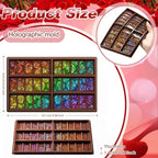 Ziliny Rose Holographic Chocolate Bar Mold Silicone, Rainbow Light Effect Chocolate Bar Deep Thick Molds for DIY Candy Dessert Baking, Candy, Wax Melts, Cake Decoration (Rectangle)