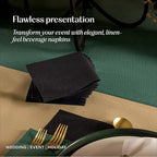 Disposable Linen-Feel Cocktail Napkins, 200-Pack 5" x 5" WOOD Paper Beverage Napkins For Bar, Restaurant And Café, Dessert Napkins For Party, Wedding Or Event
