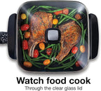 Proctor Silex Electric Skillet with Lid, 116 sq. in. Nonstick Cooking Surface for Frying, Sauteing, Simmering and Braising, Adjustable Temp 200° to 400° F, Black (38526PS)