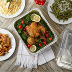 Waytiffer Disposable (25pack) 9x13 Aluminum Foil Pans with Lids, Half Size Deep Steam Table Pans, Heavy Duty Aluminum Baking Pans for Cooking, Roasting, Heating, Serving & Lining Steam-Table Trays