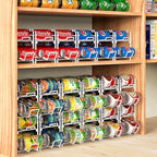 Simple Houseware Soda Can Organizer Stackable Rack Dispenser for Pantry/Refrigerator, White, 4 Pack