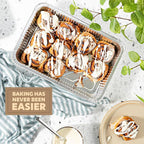 PLASTICPRO 10 Pack Aluminum Pans 12.5'' x 9" Disposable Pans with Covers Heavy Duty 4 lb Foil Pans for Baking and Cooking