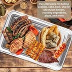 CYEAH 50 Pcs Cookie Sheets for Baking, 12.6 x 8 in Aluminum Foil Pans Durable Nonstick Aluminum Foil Trays, Disposable Aluminumm Foil Grill Topper Pan for BBQ, Outdoor Cooking and Camping