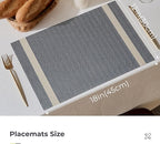 Leetaltree Luxury Dark Blue Placemats with Gold Stripes Placemats Set of 8 - Waterproof Washable for Wedding, Anniversary, Daily Use - Sparkling Table Decor - Hand-Cut