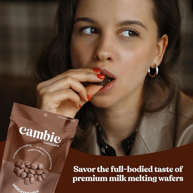 Merckens Milk Melting Chocolate - 2 Pounds of Premium Quality Milk Candy Melts to make Dubai Chocolate Bar, Cake Pops, Cocoa Bombs, & Homemade Desserts