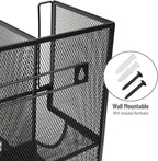 Mind Reader Multipurpose Countertop Organizer, Office Breakrooms, Cup and Condiment Station, Metal Mesh, Black