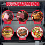 Ronco Showtime Large Capacity Rotisserie & BBQ Oven Modern Edition, Simple Switch Controls, Silicone Door Tie, Perfect Preset Rotation Speed, Self-Basting, Auto Shutoff, Includes Multipurpose Basket