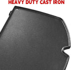 GGC 6558 Griddle for Weber Q100 Q120 Q1000 Q1200 Series Grills, Cast Iron Grill Parts for Weber Q100 Grills, 12.6" x 8.6" Cooking Griddle for Webbr Baby Q
