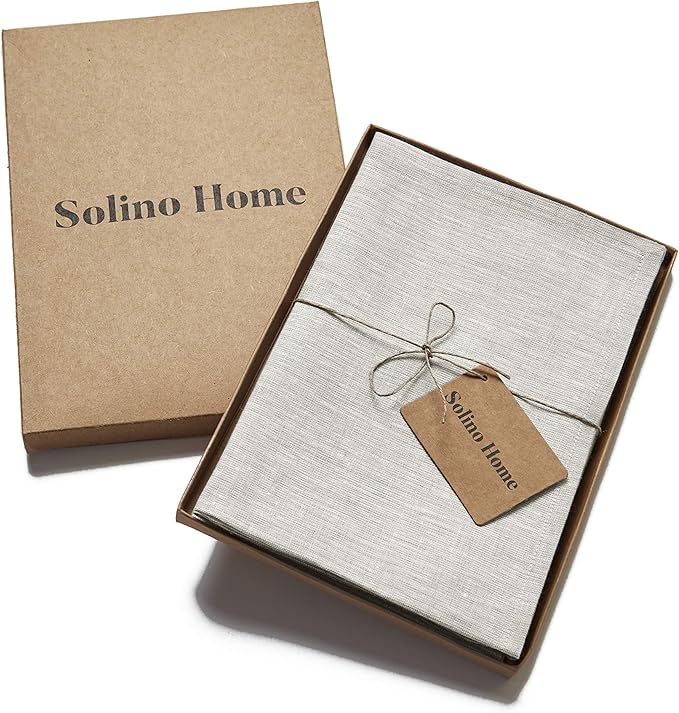 Solino Home Linen Cloth Napkins Set of 4-100% Pure Linen Oyster Grey Dinner Napkins 20 x 20 Inch for Holiday - Athena, Handcrafted and Machine Washable