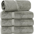 Chakir Turkish Linens | Hotel & Spa Quality 100% Cotton Luxury Turkish Towels | Soft & Absorbent (30x60 Inches Extra Large Bath Towels, Set of 4 - Gray)