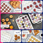 RICCLE 2 Pack Silicone Mini Muffin Pan with Metal Reinforced Frame, 24-Cup Mini Cupcake Pans, Mini Muffin Silicone Molds, Silicone Muffin Pans for Baking - Oven & Dishwasher Safe, BPA-Free