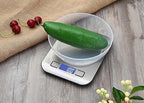 Digital Kitchen Scale,Food Scale for Meat Baking Weighter,Unit Gram OZ lb Up 11 lb(1g-5KG),Silver Stainless Steel Anti-Fingerprint with Accuracy LCD Display for Cooking Black(Include AAA Battery)