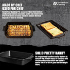 Northriver Casting 2-In-1 Pre Seasoned Cast Iron Dutch Oven With Skillet Lid,Casserole Dish,Rectangular Baking Pan,Griddle Pot Set, 6QT, 9"x13"