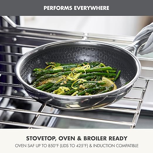 GreenPan Spectra 8" Frying Pan Skillet, Hybrid Tri-Ply Stainless Steel, PFAS-Free Ceramic Nonstick Textured Cooking Surface, Induction Cookware, Diswasher Safe, Oven & Broiler Temp to 850˚F