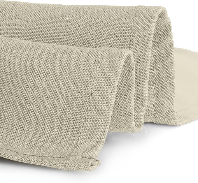 Gee Di Moda Rectangle Tablecloth - 90 x 156 Inch Ivory Table Cloth for 8 Foot Tables with Floor-Length Drop - Heavy Duty Washable Fabric for Holiday Party, Dinner, Weddings & Baby Shower