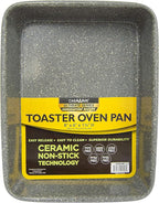 casaWare 8 x 6 x 1.75-Inch Toaster Oven Ultimate Series Commercial Weight Ceramic Non-Stick Coating Pan (Silver Granite)