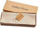 Solino Home Linen Square Placemats Set of 4 - Champagne Beige Placemats 14 x 14 Inch - 100% Pure Linen Table Mats for New Year - Athena
