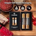 Wooden Salt and Pepper Grinder Set, Manual Premium Acrylic Salt and pepper Mills with Adjustable Ceramic Core and Wooden Stand, 8-Inch Refillable Giftable Shakers (2 Pieces with Tray)